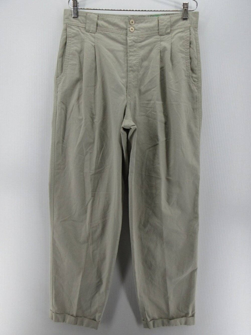 VINTAGE Bugle Boy Pants 33 Khaki Pleated Chino Baggy 90s 33X31 *
